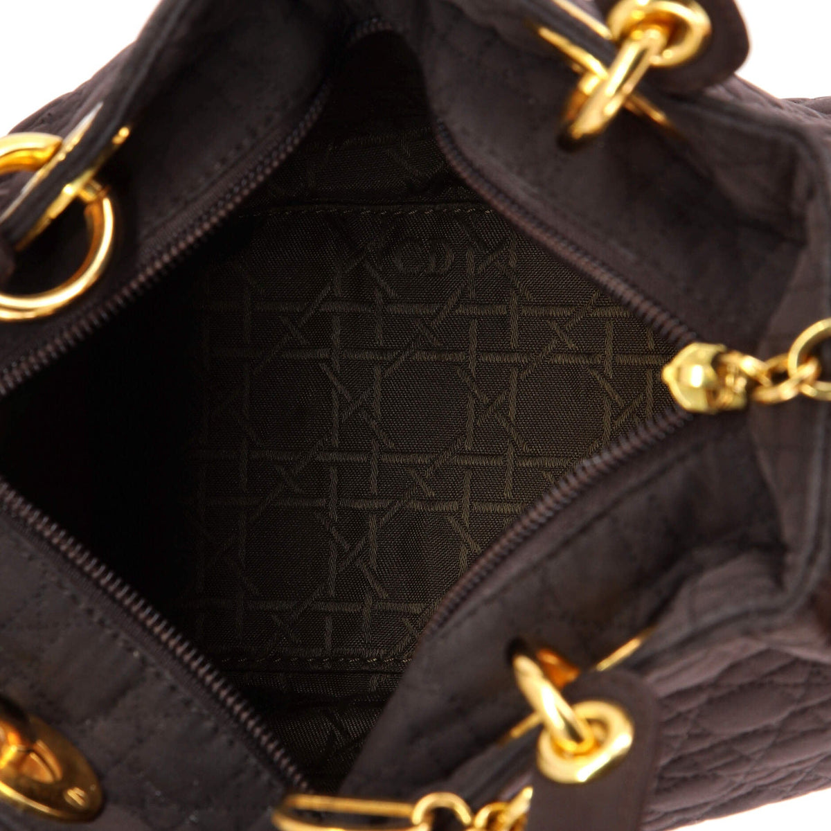 Vintage Lady Dior Bag Cannage Quilt Nylon Medium