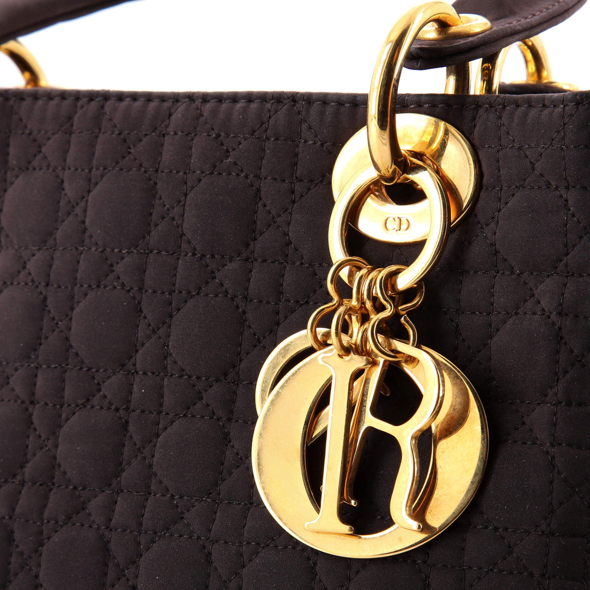 Vintage Lady Dior Bag Cannage Quilt Nylon Medium