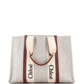 Woody Tote Canvas with Leather Large