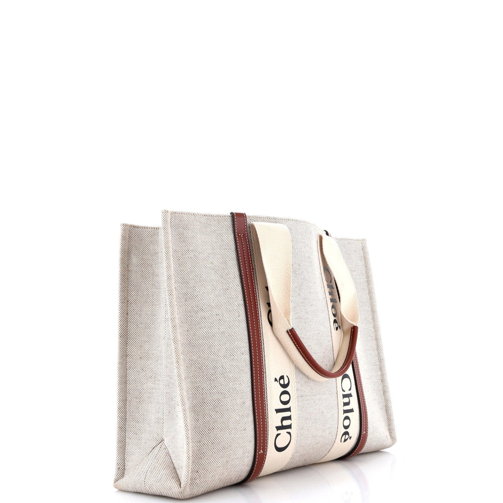 Woody Tote Canvas with Leather Large
