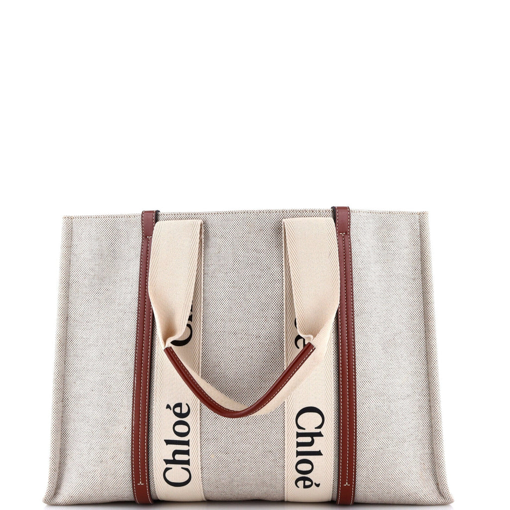 Woody Tote Canvas with Leather Large