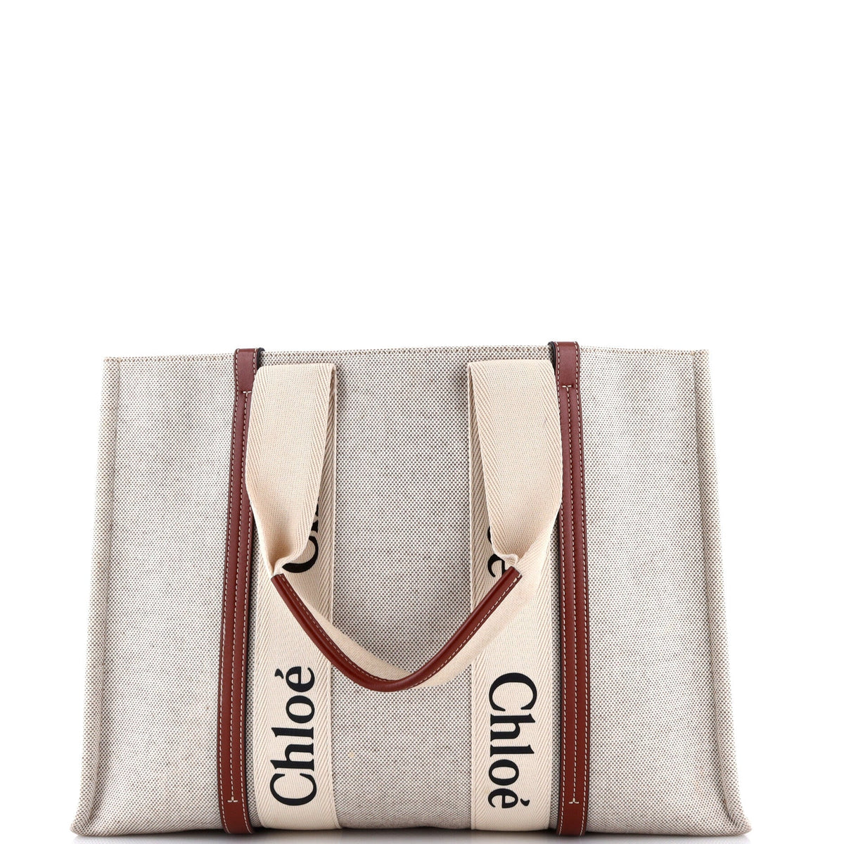 Woody Tote Canvas with Leather Large