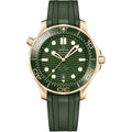 Omega Seamaster Diver 300M Moonshine Gold Green Dial on Rubber Strap