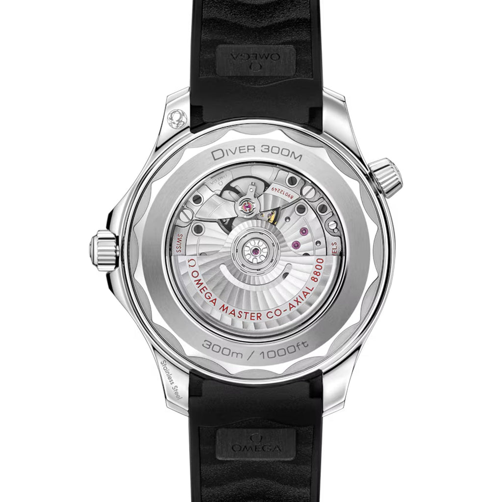 Omega Seamaster Diver 300M Co-Axial Master Chronometer Black Dial on Rubber Strap