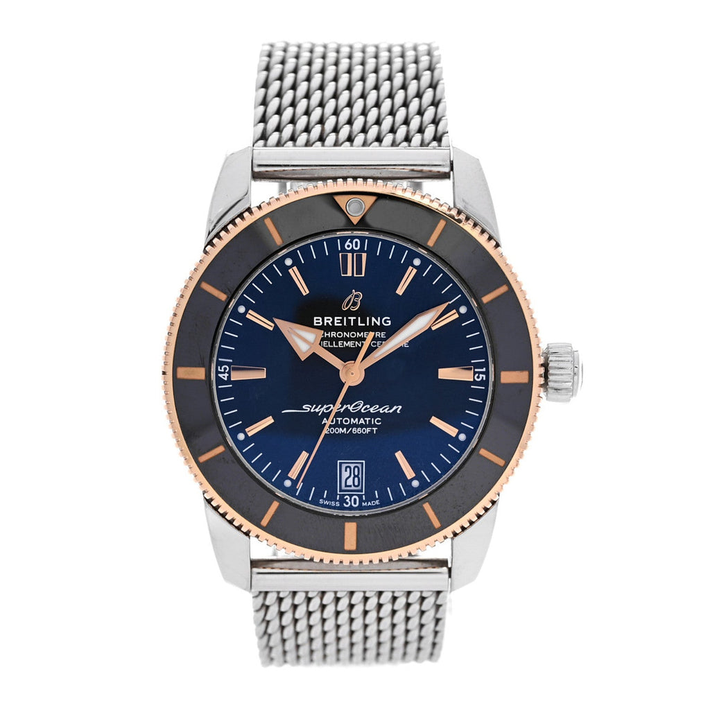 Stainless Steel 18K Rose Gold 42mm Superocean Heritage B20 Automatic Watch Black UB2010