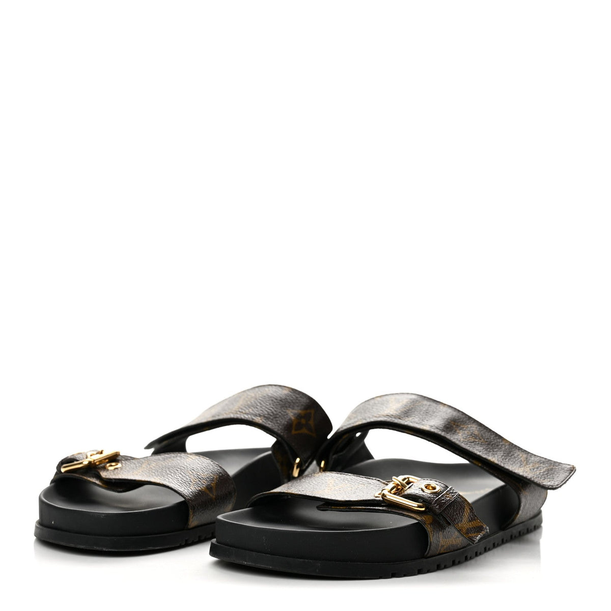Monogram Bom Dia Mule Sandals 37.5 Black