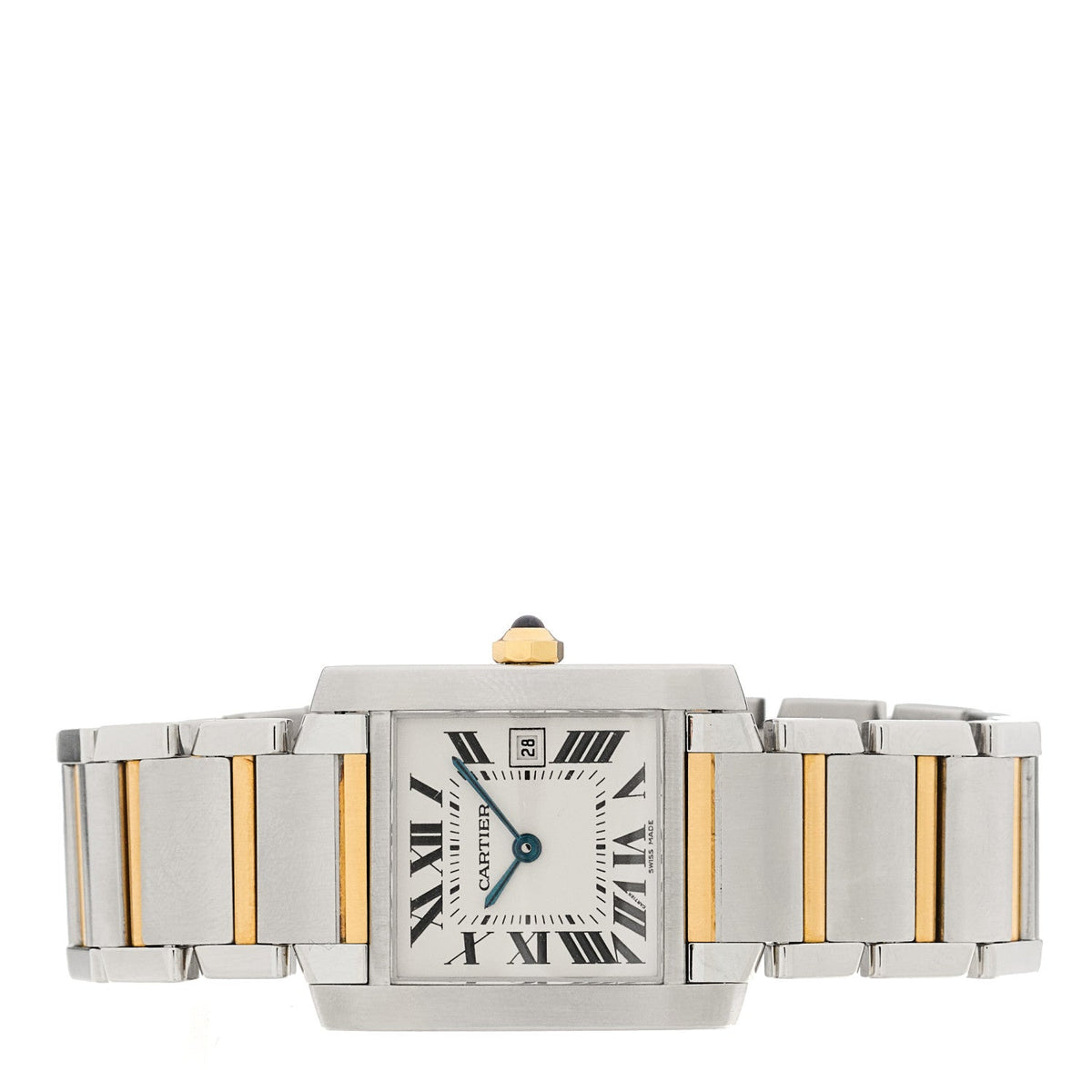 Stainless Steel 18K Yellow Gold 25mm Tank Francaise Quartz Watch