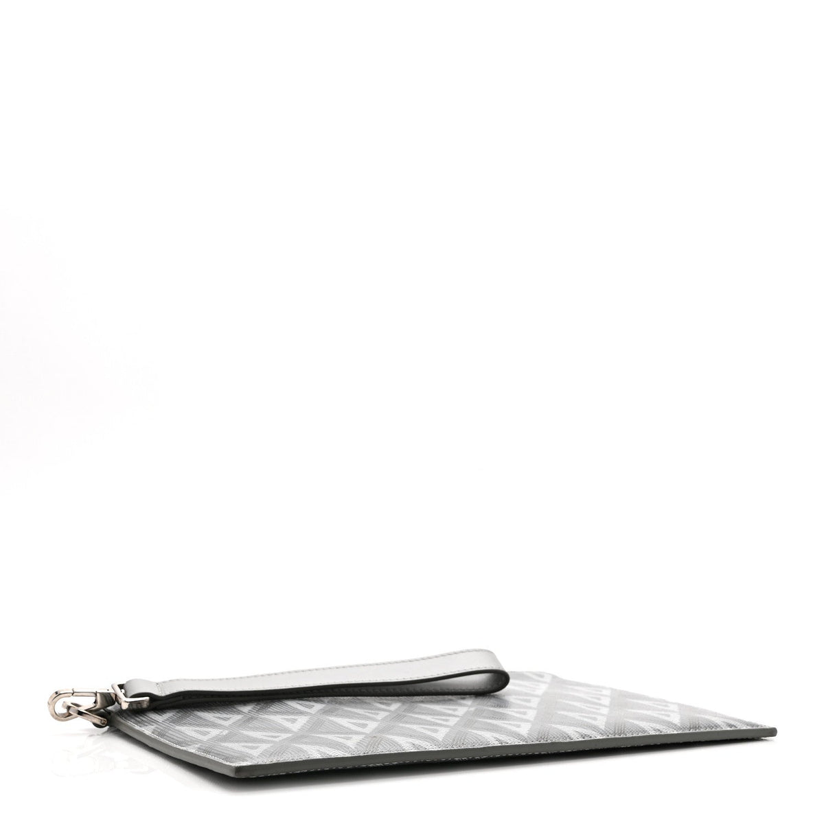 Coated Canvas CD Diamond Pouch Grey