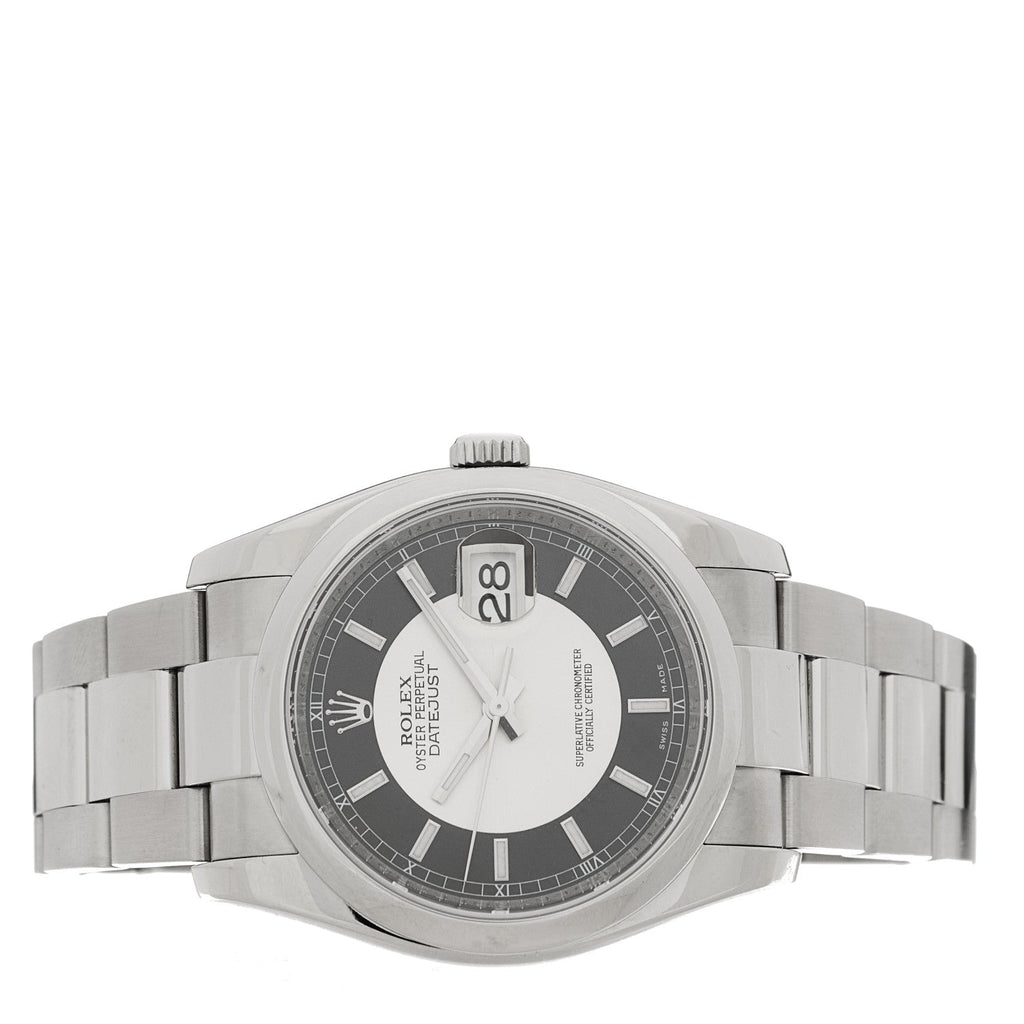 Stainless Steel 36mm Oyster Perpetual Datejust Watch Tuxedo 116200