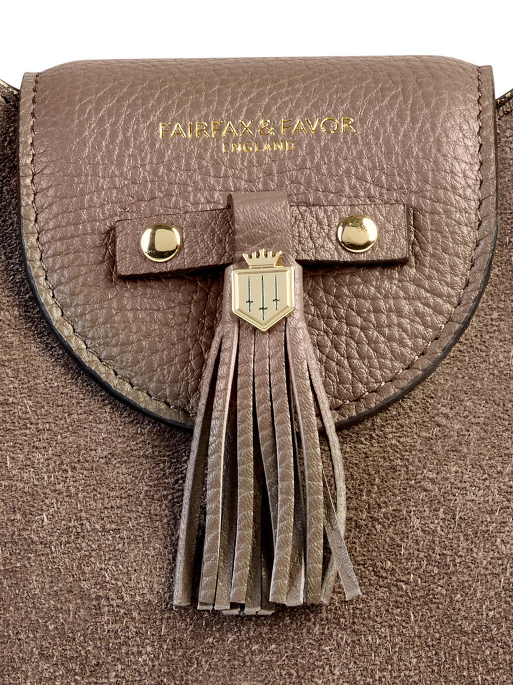 Windsor Shoulder Bag - Deep Taupe Suede