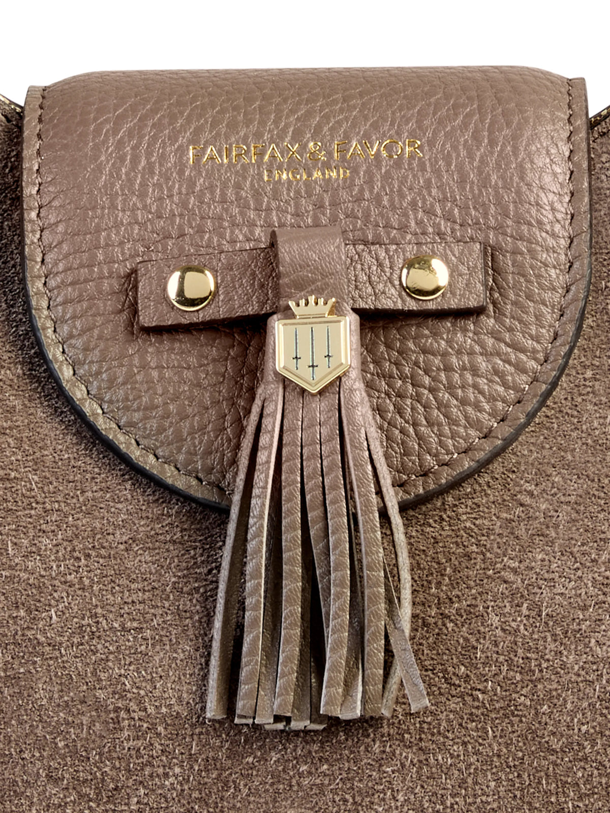 Windsor Shoulder Bag - Deep Taupe Suede