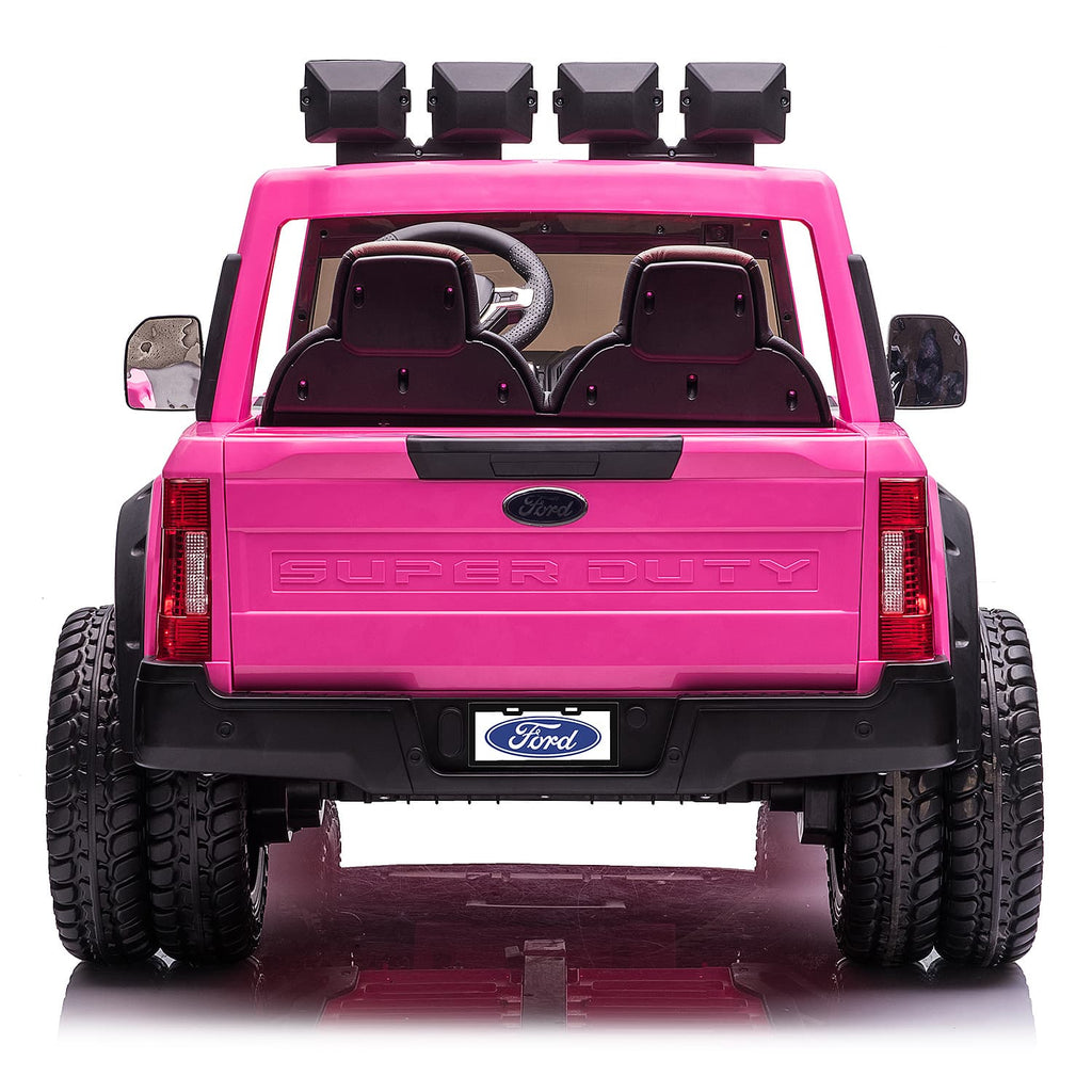 Ford F450 Custom Edition 24V Kids Ride-On Car Truck with R/C Parental Remote | Pink