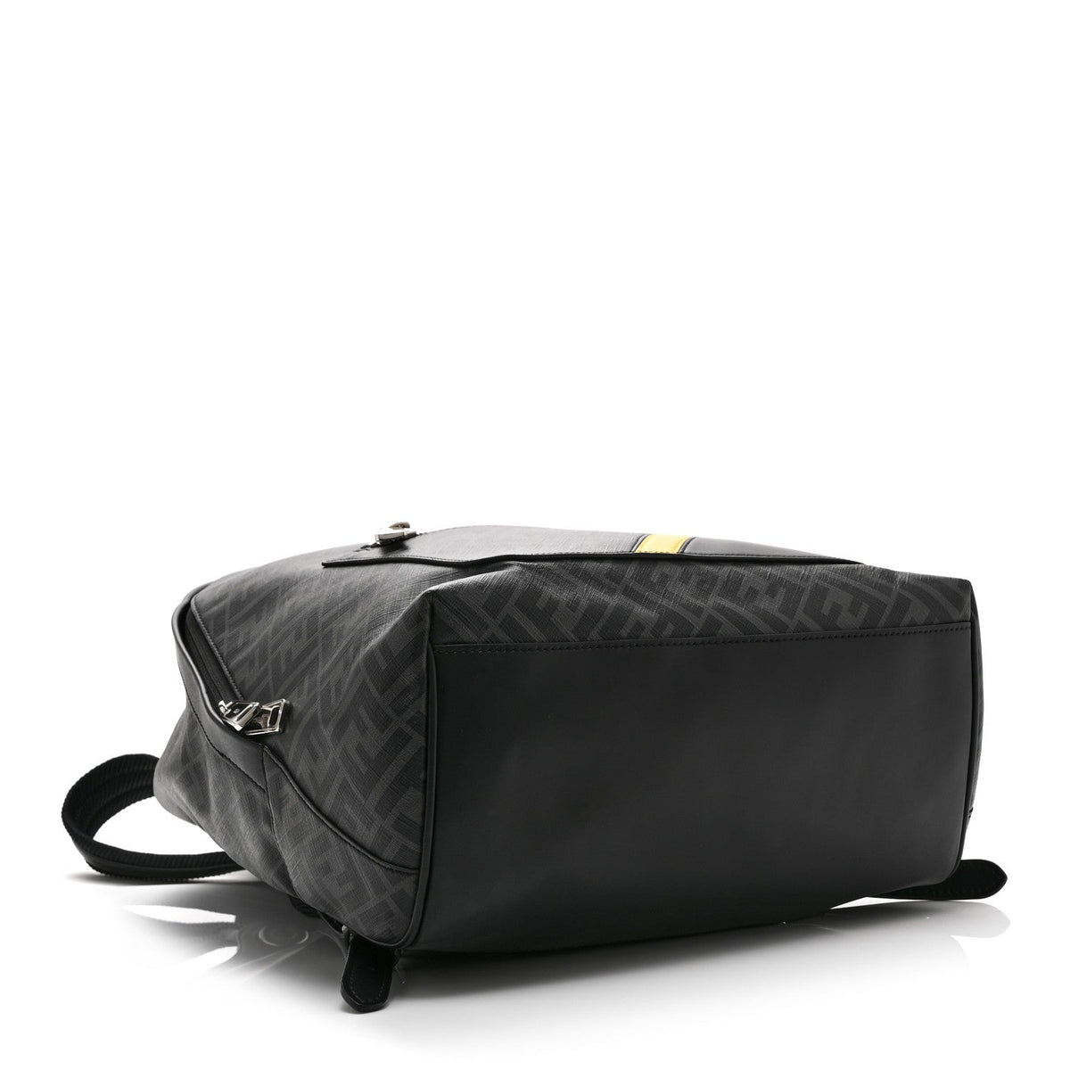 Glazed Fabric Vitello King FF 1974 Diagonal Medium Chiodo Backpack  Black Sunflower