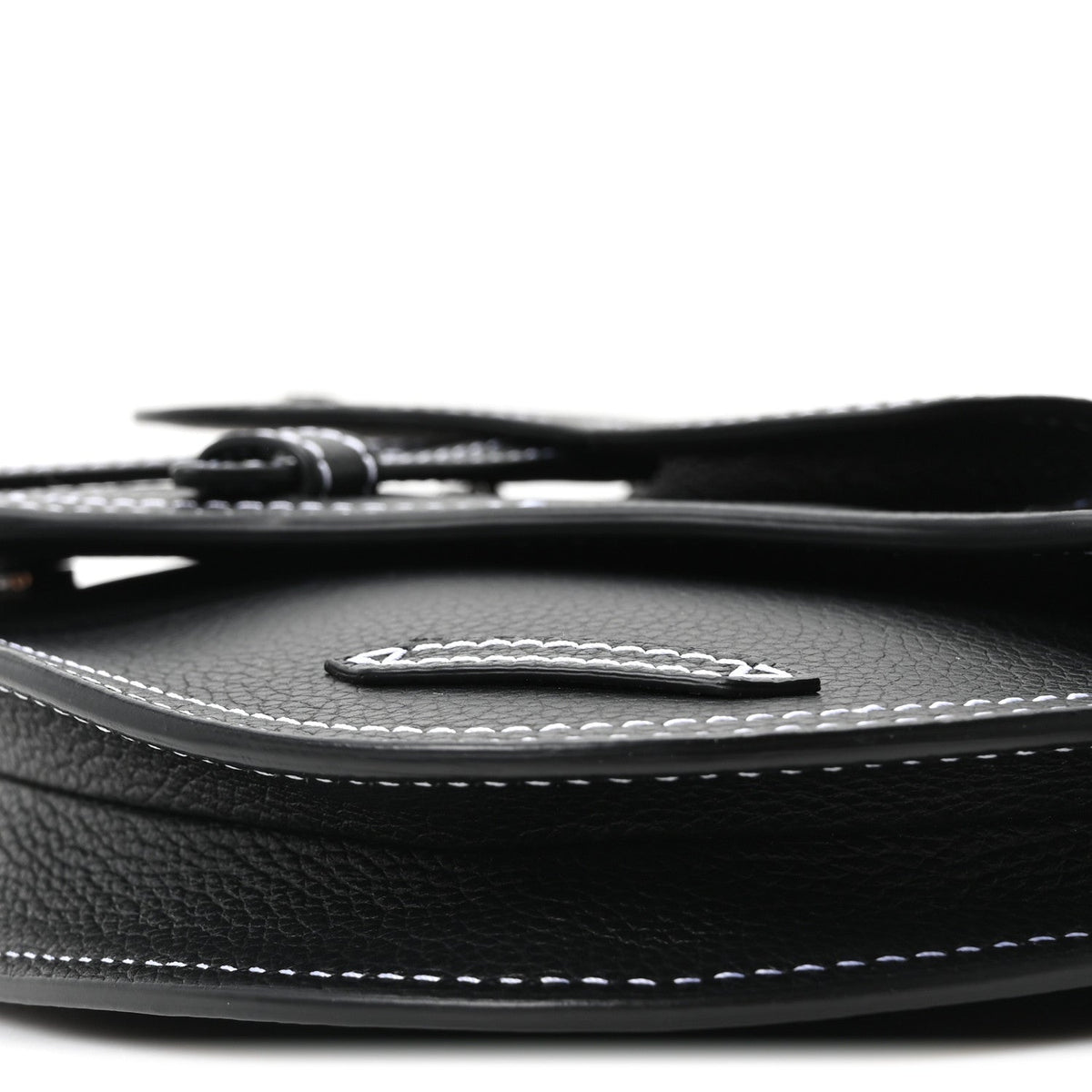 X KAWS Grained Calfskin Saddle Pouch Black