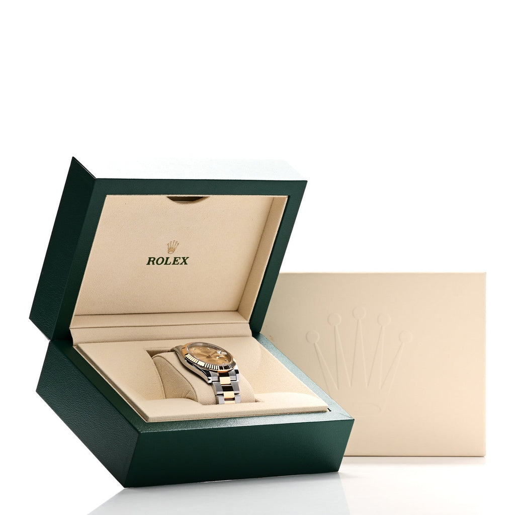 Stainless Steel 18K Yellow Gold Diamond 41mm Oyster Perpetual Datejust Watch Champagne 126333