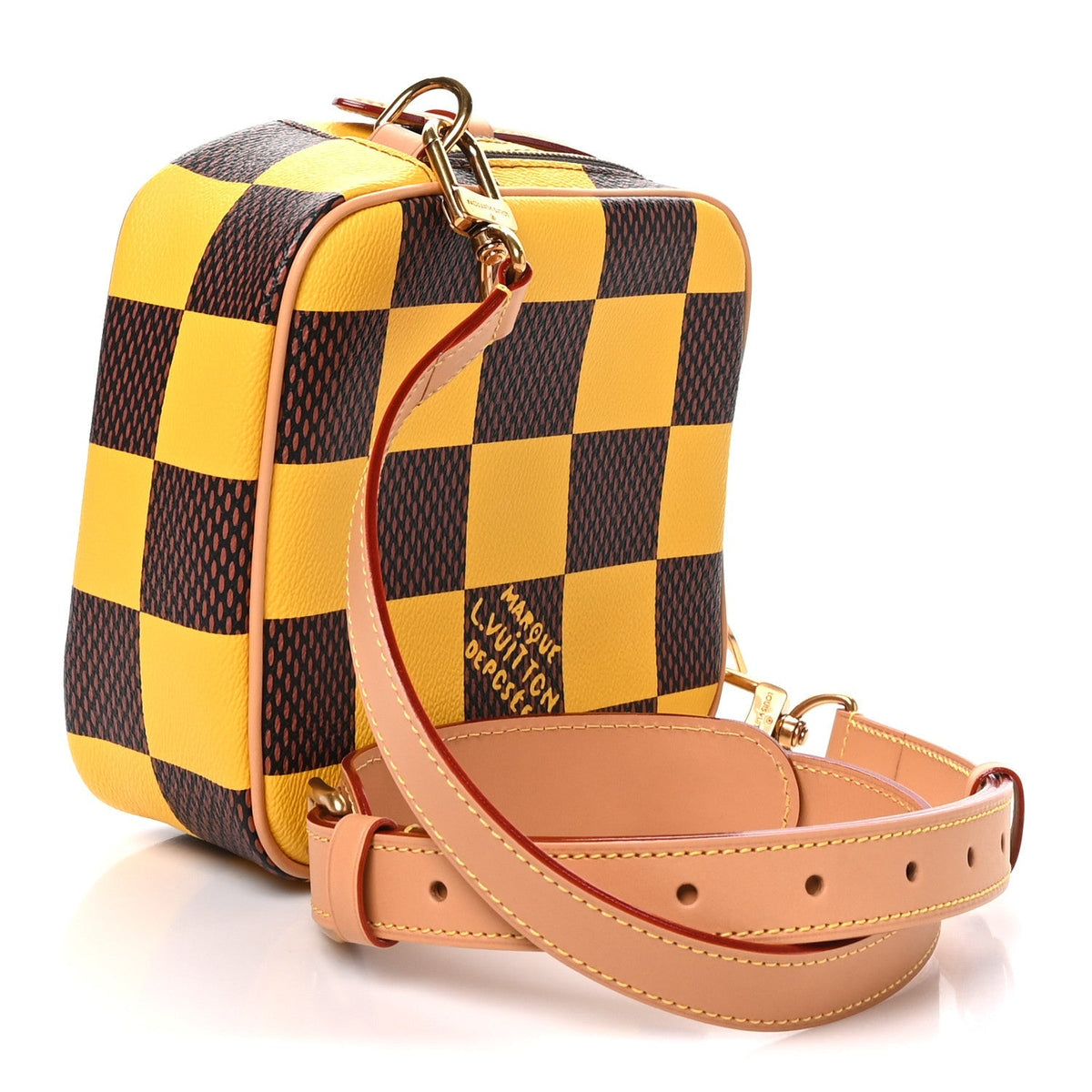Damier Pop Chess Messenger Jaune Mat