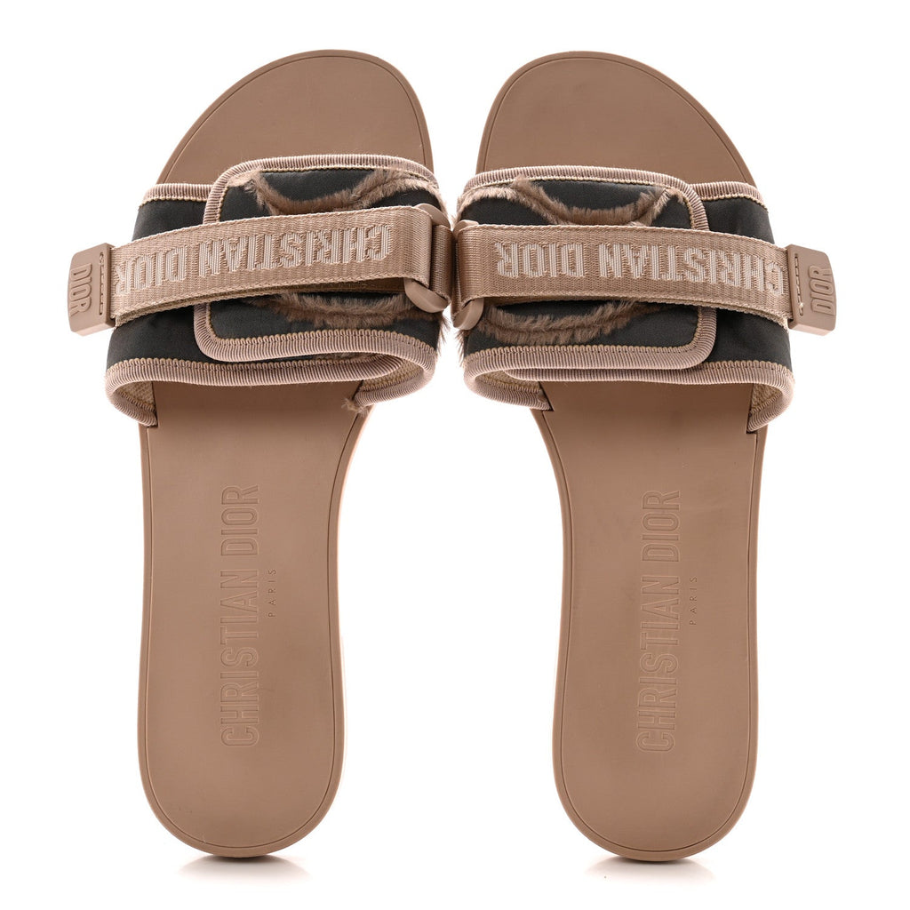 Canvas Nylon Camouflage Dior(e)volution Mule Slide Sandals 41 Nude