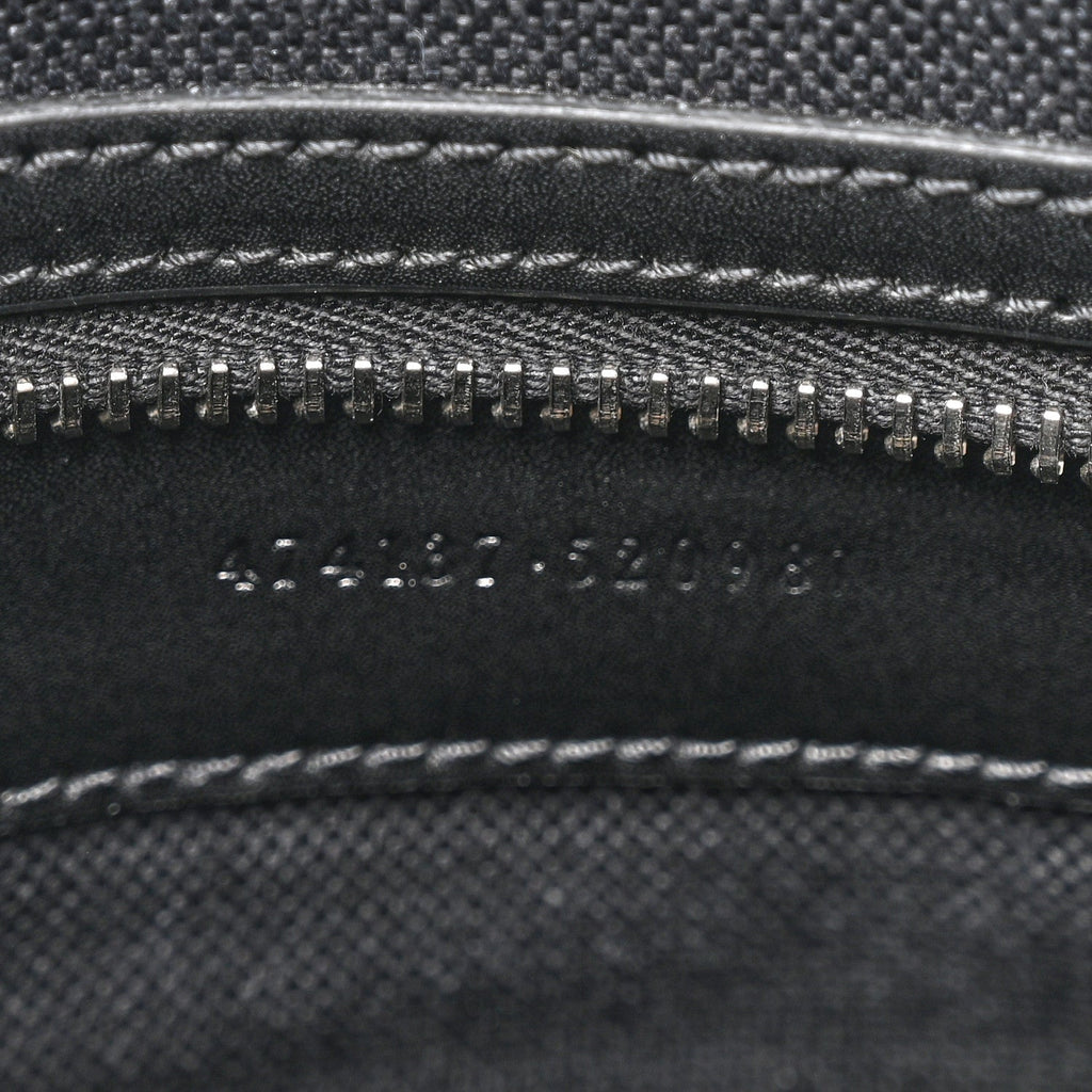 GG Supreme Monogram Appia Calfskin Web Flat Messenger Bag Black Grey