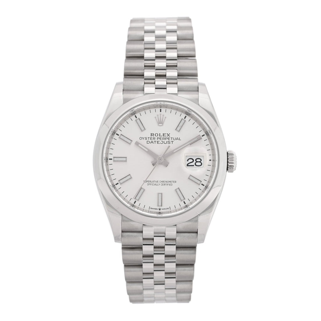 Stainless Steel 36mm Oyster Perpetual Datejust Watch Silver 126200