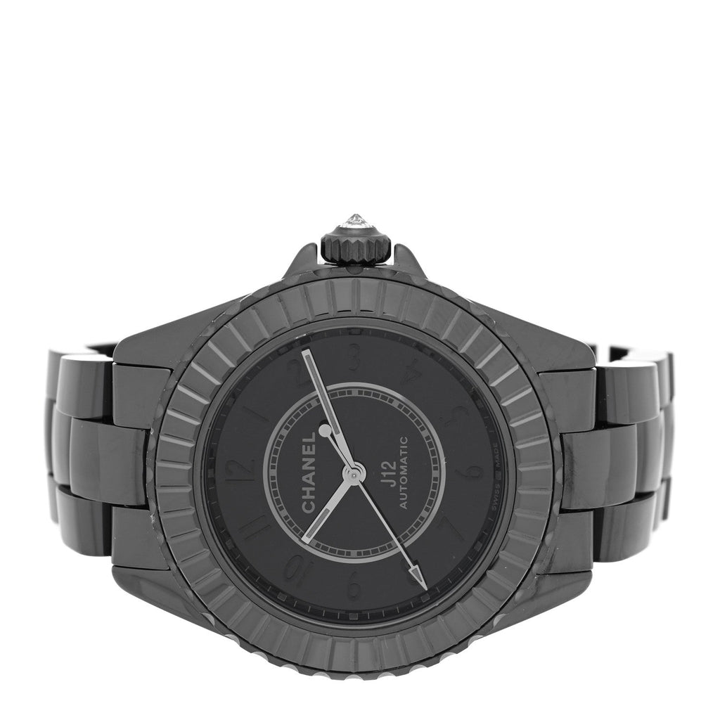 Stainless Steel Ceramic Diamond 38mm J12 Limited Edition Automatic Watch Black