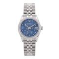 Stainless Steel 18K White Gold Diamond 31mm Oyster Perpetual Datejust Watch Azzurro Blue Floral 278274