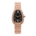 18K Rose Gold Diamond Bezel 33mm Serpenti Seduttori Quartz Watch Black