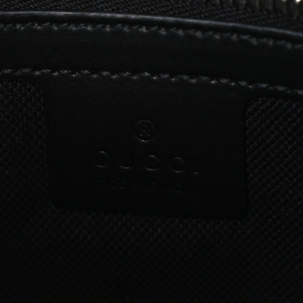 GG Supreme Monogram Appia Calfskin Web Flat Messenger Bag Black Grey