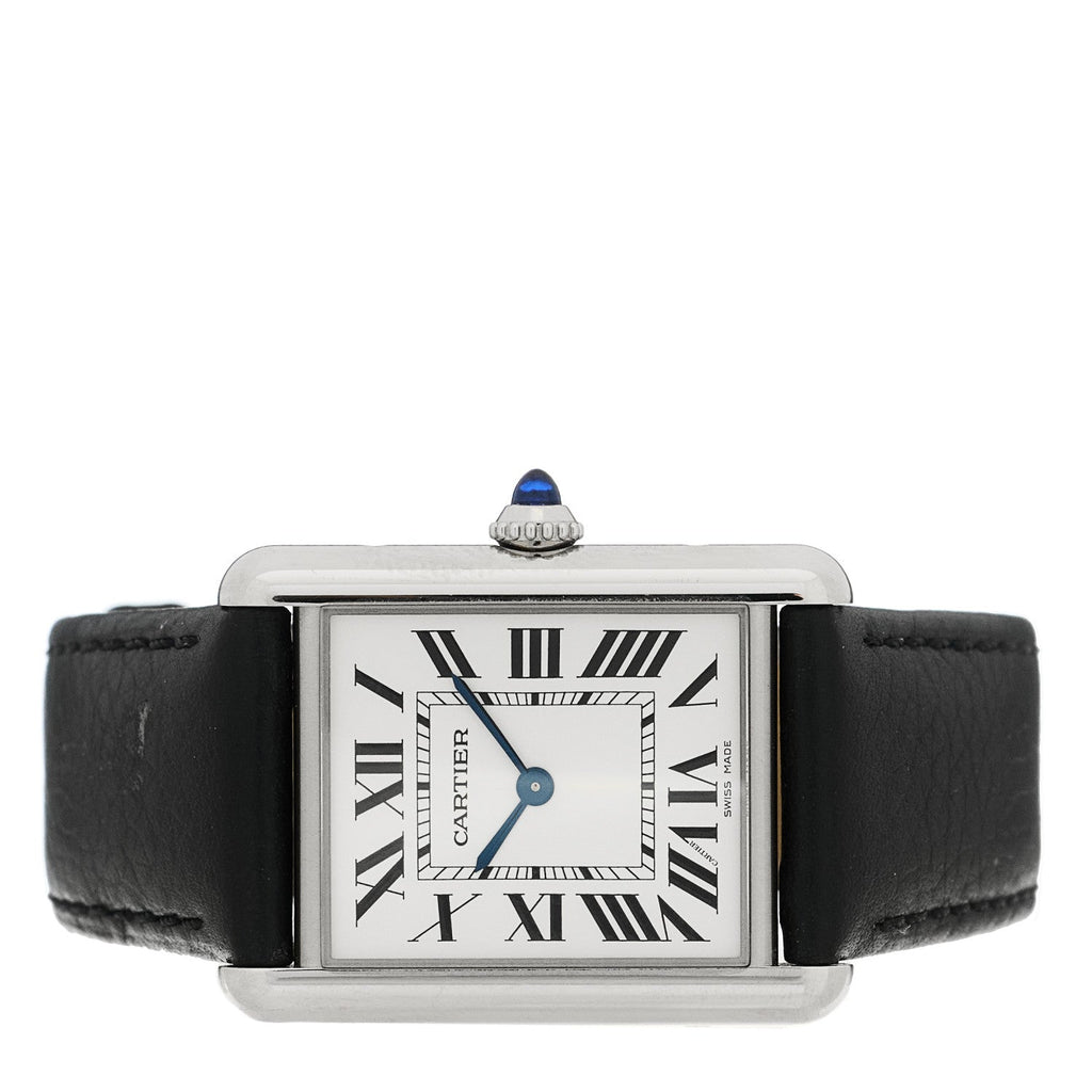 Stainless Steel Calfskin 25mm Must de Cartier Tank Quartz Watch