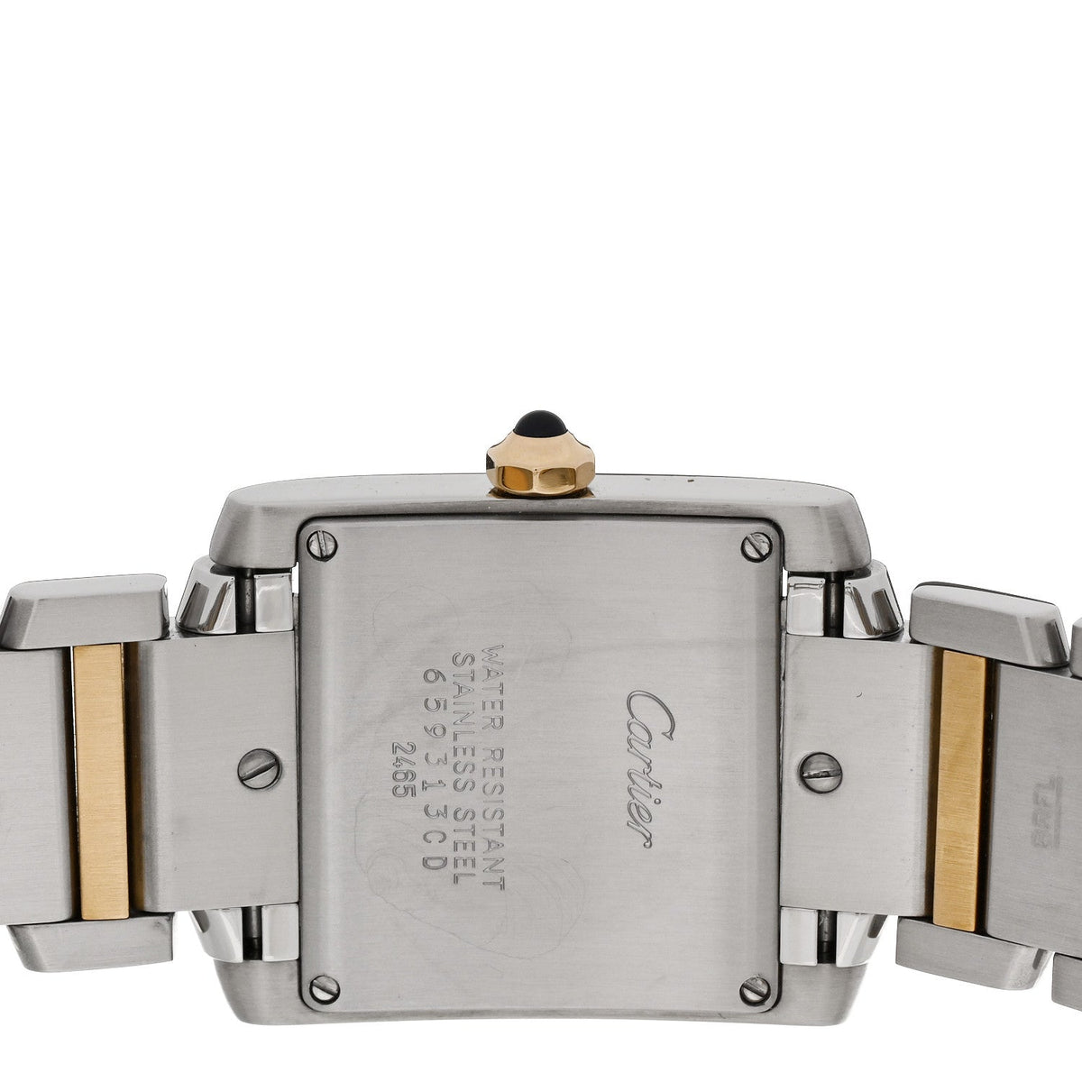 Stainless Steel 18K Yellow Gold 25mm Tank Francaise Quartz Watch