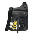 X KAWS Grained Calfskin Bee Saddle Pouch Black