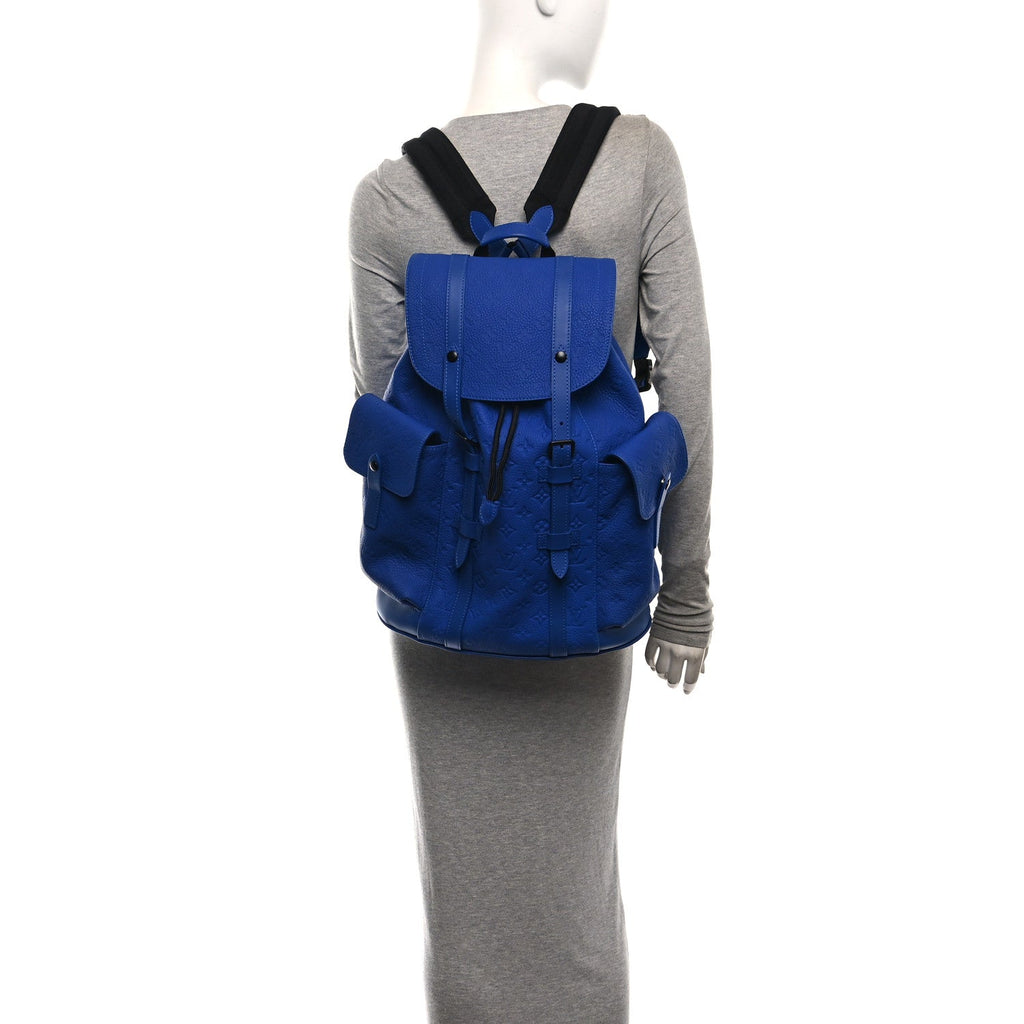 Taurillon Monogram Christopher MM Backpack Blue