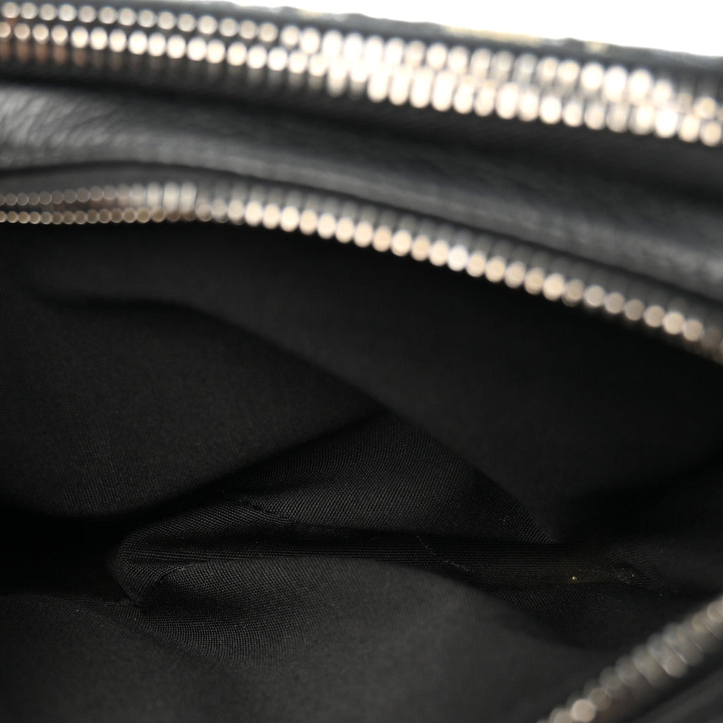 Oblique Zipped With Strap Pouch Blue Beige
