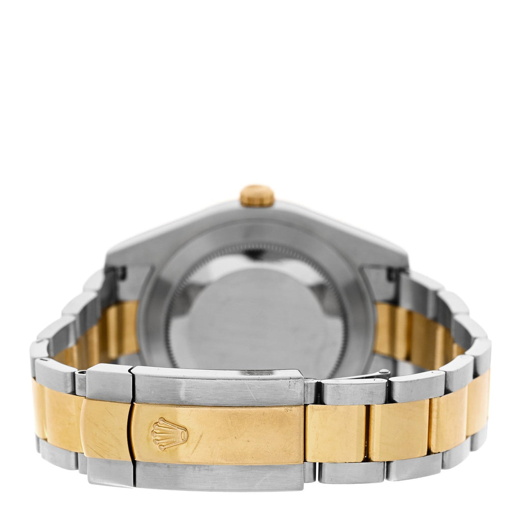 Stainless Steel 18K Yellow Gold 41mm Oyster Perpetual Datejust II Watch Black Roman 116333