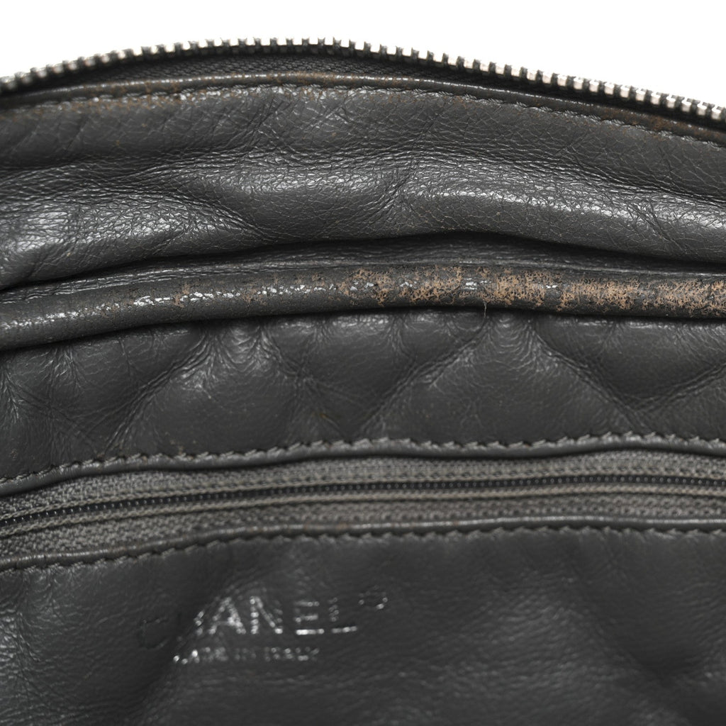 Aged Calfskin Quilted Large Reissue Camera Case Grey