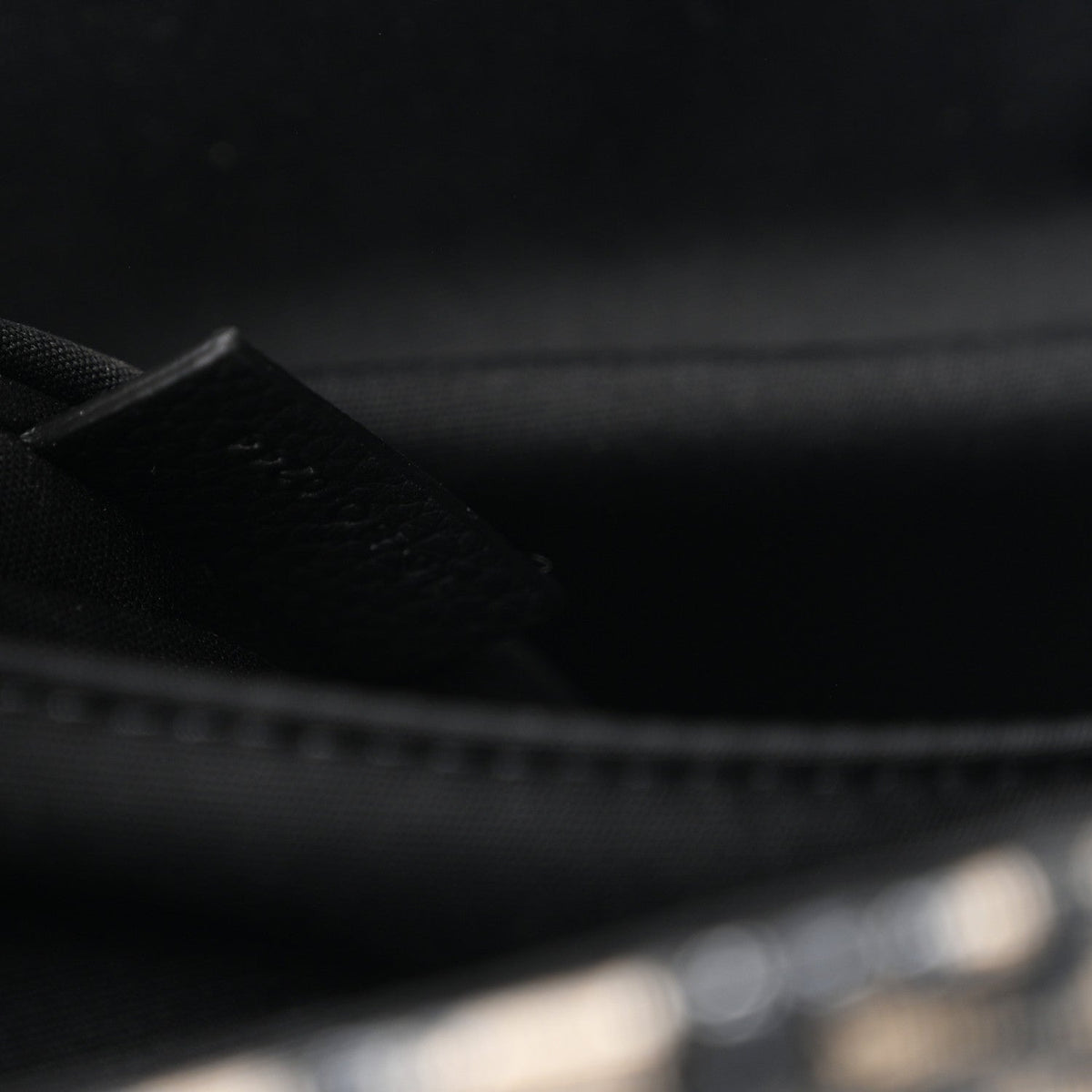 Oblique Jacquard Grained Calfskin Drawstring Saddle Backpack Beige Black