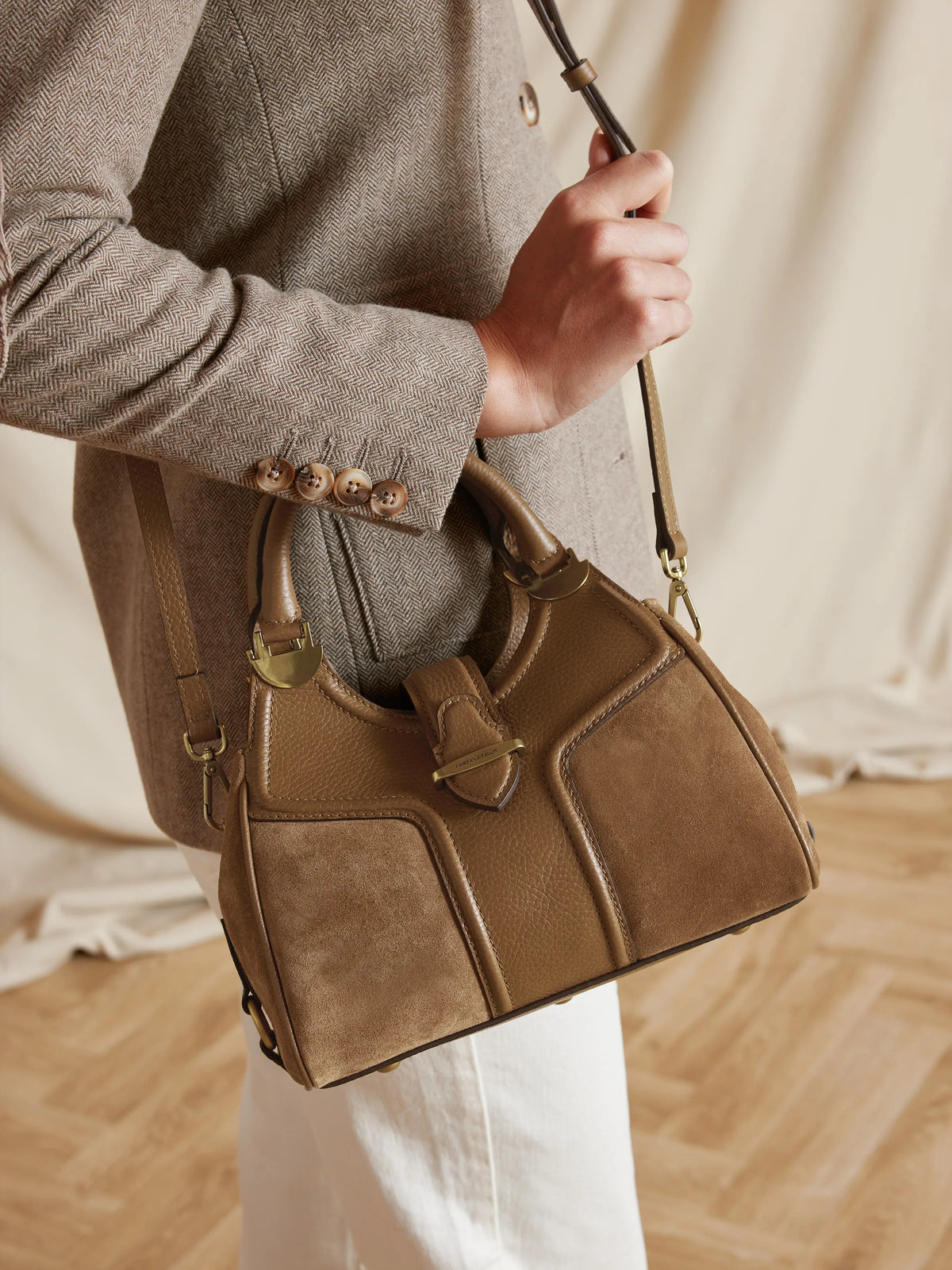 Mini Aviemore Handbag - Tan Suede