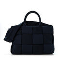 Nylon Intrecciato Padded Tech Maxi Large Arco Tote Navy Blue