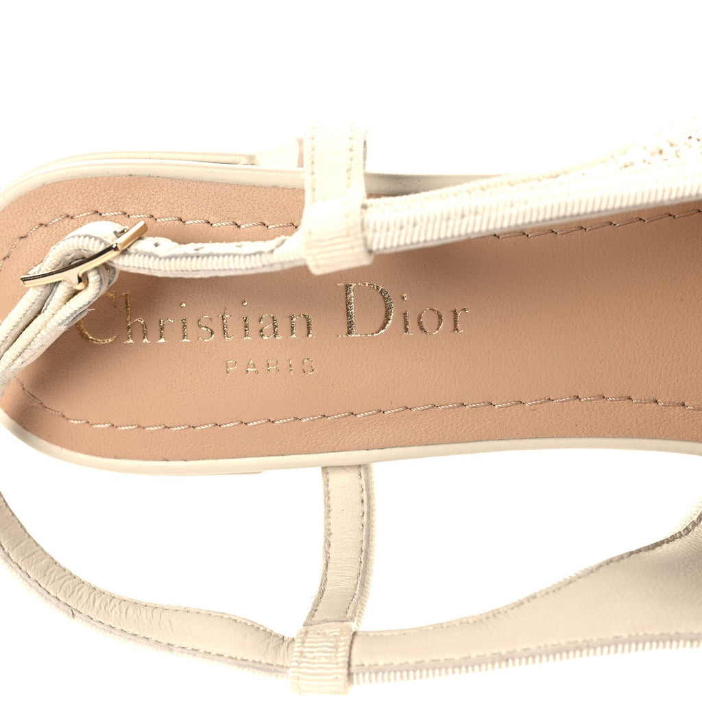Tweed Cannage Slingback Ballet Pumps 39 White Gold