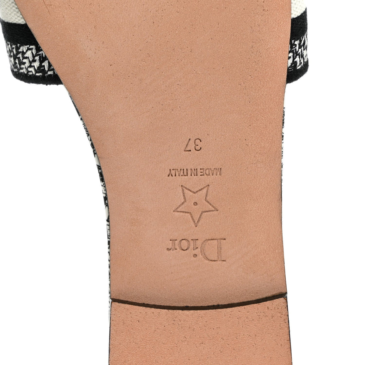 Canvas Embroidered Paris Dway Mules Slide Sandals 37 White Black