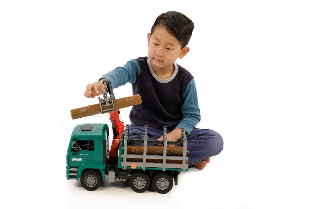 Bruder 02769 Man TGA Timber Transport Truck with Loading Crane and 3 Trunks 20.12.8