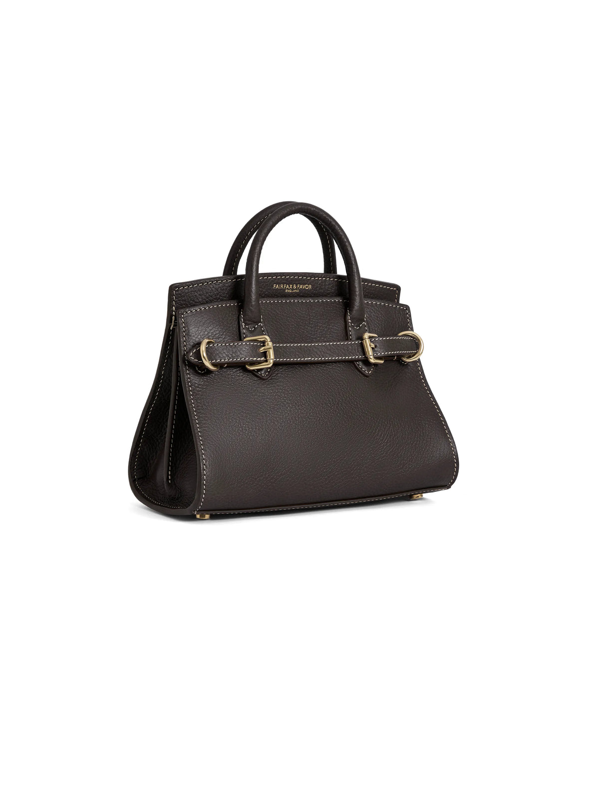 Town & Country Collection - Micro Top Handle Bag - Choc Pebbled Leather