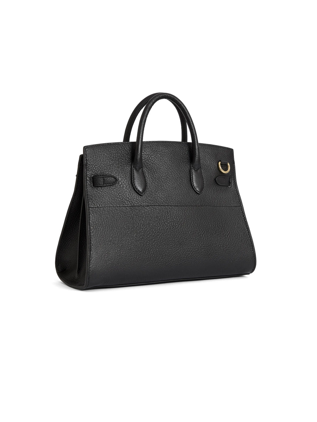 Town & Country - Top Handle Bag - Black Pebbled Leather