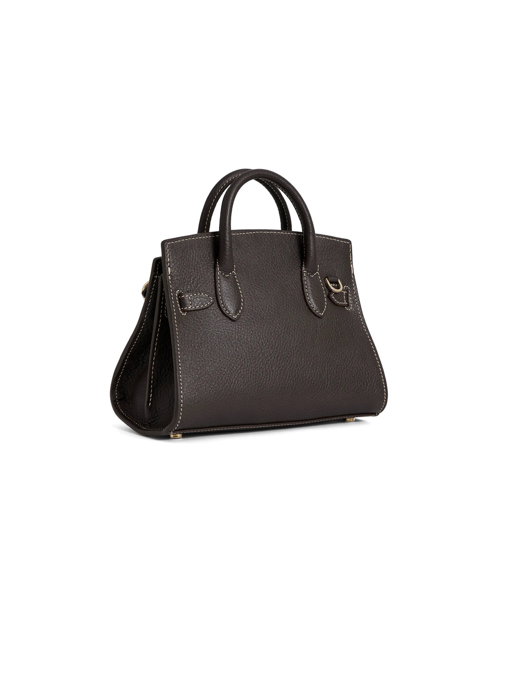 Town & Country Collection - Micro Top Handle Bag - Choc Pebbled Leather