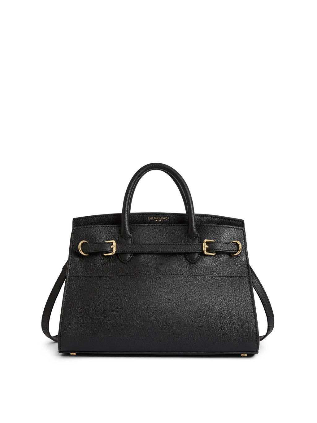 Town & Country - Top Handle Bag - Black Pebbled Leather