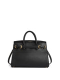 Town & Country - Top Handle Bag - Black Pebbled Leather