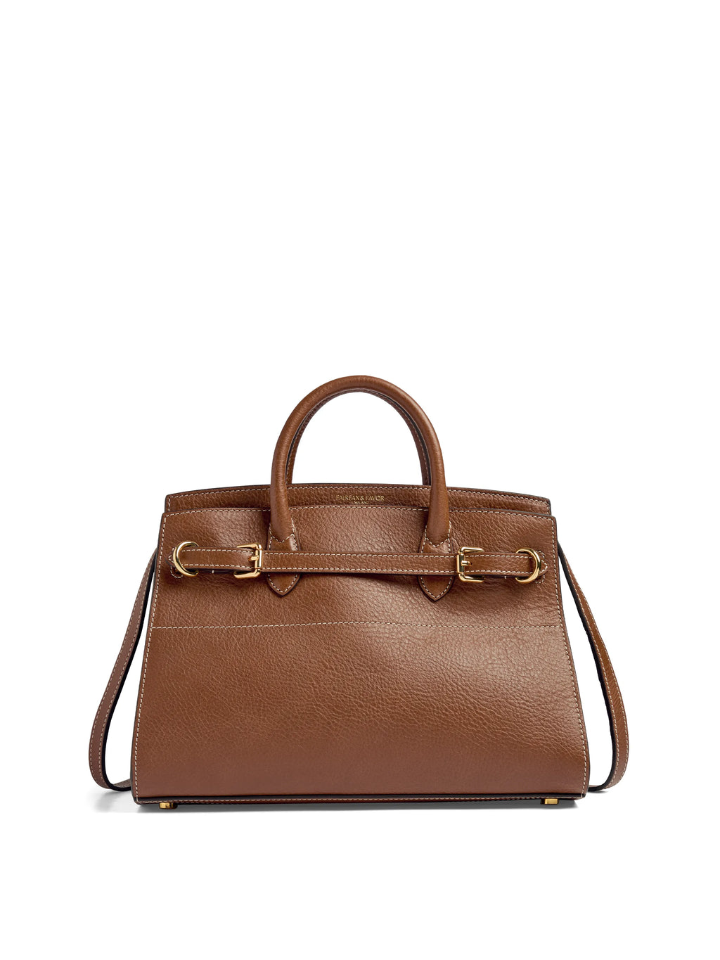 Town & Country Collection - Top Handle Bag - Tan Pebbled Leather