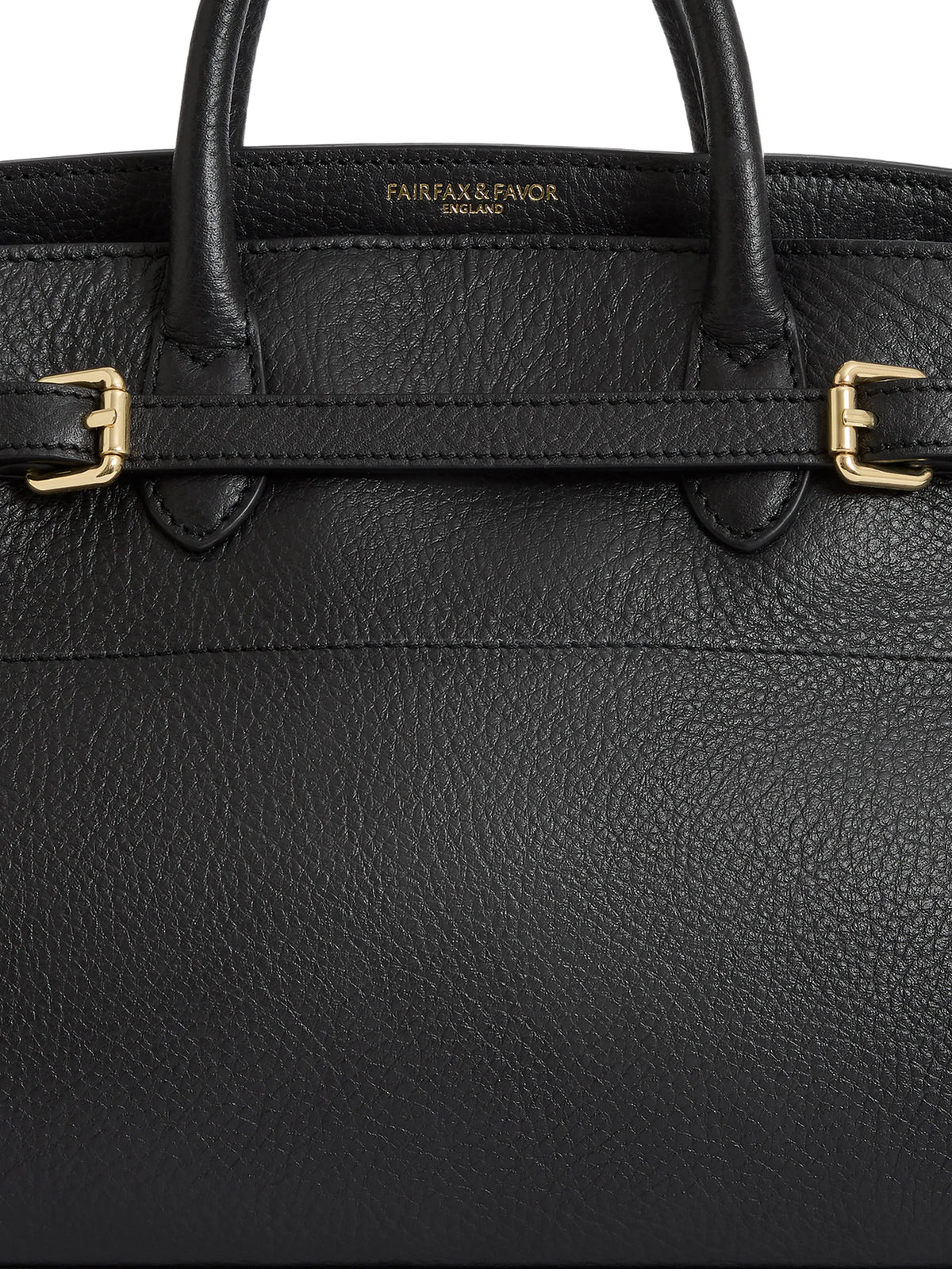 Town & Country - Top Handle Bag - Black Pebbled Leather