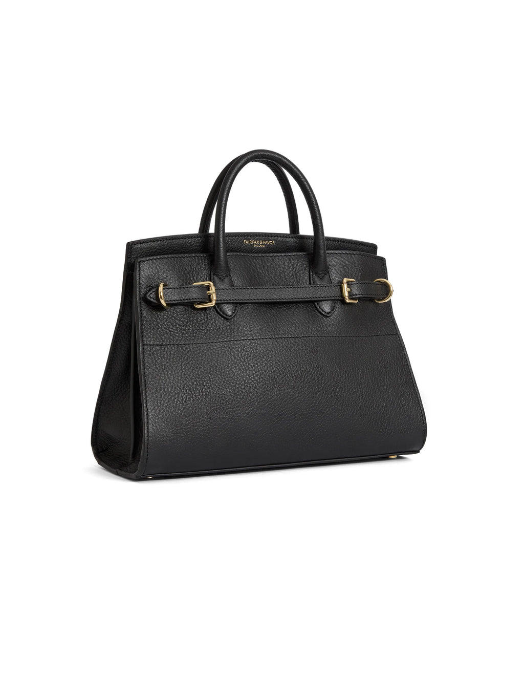 Town & Country - Top Handle Bag - Black Pebbled Leather