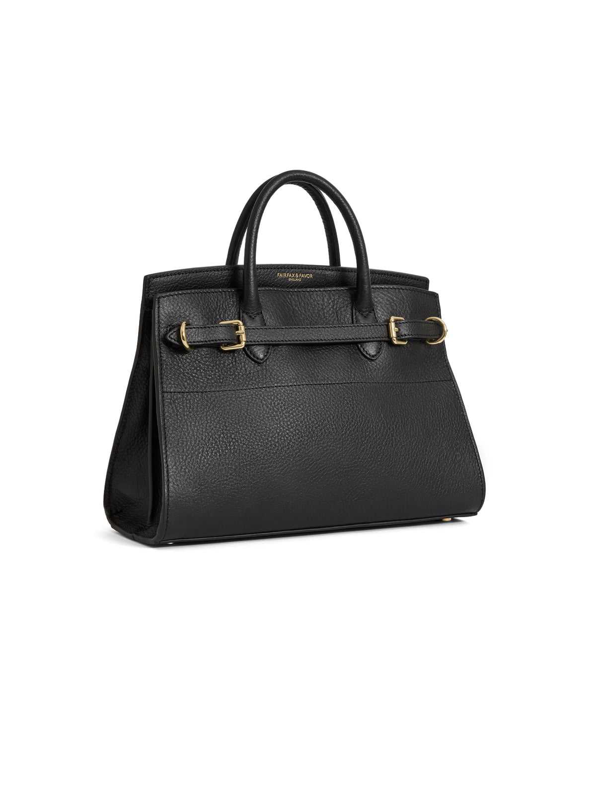 Town & Country - Top Handle Bag - Black Pebbled Leather