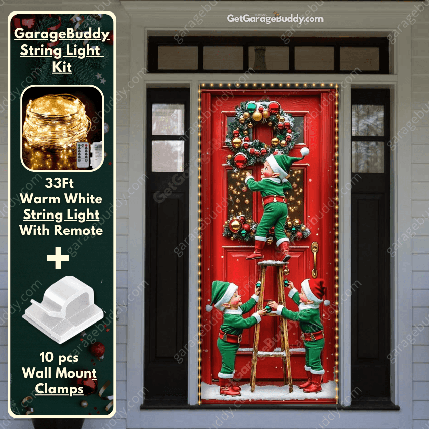 Santa's Elves | Christmas Front Door Cover